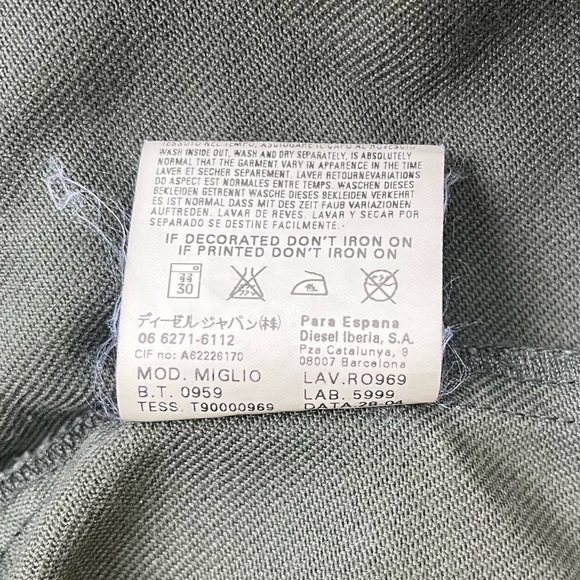RARE Vintage Diesel Olive Green Military Field Jacket, sz Small - Picture 12 of 12